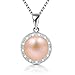 Stunning Flawless Pearl Latch Earrings & Silver Chain Pendant Set| Impeccable Quality Natural, Flawless Freshwater Pearl & 925 Sterling Silver| The Most Unique Fashion Jewelry Set (2 | Pink Pearls)