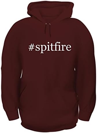 #spitfire - Hashtag Men's Adult Hoodie Pullover Sweatshirt, Maroon, Large