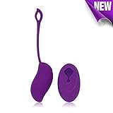 Bluesky New Mango-Style Silicone Powerful Kegel Balls 12 Speed Wireless Massage Egg Remote Included for Women or Personal Use- Purple