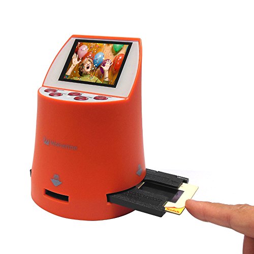 Wolverine-F2D-Mighty-20MP-7-in-1-Film-to-Digital-Converter-for-135-35mm-Negative-Slides-110-126-127-Library-8mm-Super-8-Films-Worldwide-110V220V-Plus-3-Slide-Trays-Orange-Bundle