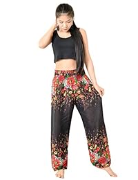 Orient Trail Smocked Cintura con puños elásticos Pantalones de harem de elefante tribal inferior arrugado Tamaño EE. UU. 0-22