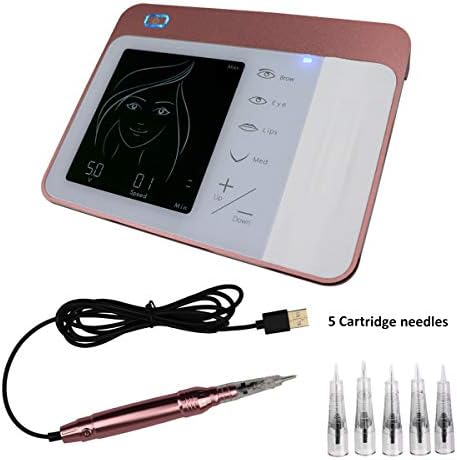 Touch Screen Permanent Makeup Machine Eyebrow Lip Eyeliner MTS Microblading Device kit Wireless Using Intelligent Panel Super Quiet (Permanent Makeup Machine)