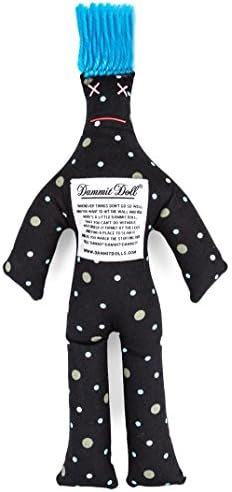 Dammit Doll - Classic Dammit Doll - Ciel De Minuit - Blue &amp;White Dots on Navy, Blue Hair - Stress Relief, Gag Gift