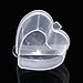 BBTO 24 Pack Heart-Shaped Slime Containers Clear Plastic Storage Containers for Soft Clay, Foam Ball Storage Containers with Lids for 20 g Slime (45 ml)