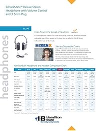 Hamilton Buhl sc 7 V Schoolmate Deluxe Auriculares estéreo con conector de 3,5 mm y control de volumen