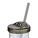 Ball 4-Piece Sip & Straw Lids Set for Wide Mouth Mason Jars | Grey | (2-Lids and 2-Straws)