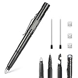 OUTRY Tactical Self Defense Pen, EDC Emergency Survival Tool that Combines Ballpoint Pen, Glass Breaker, Led Flashlight, Multifunctional Tool All-in-One, Extra Ink Cartridges and Batteries, Gift Boxed