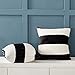 NTBAY Flannel Decorative Throw Pillowcases Cushion Covers Set of 2, Black and White Striped Pattern, 18