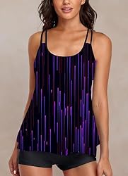 Omichic Women's Loose Tankini Top with Boyshorts