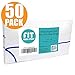 [50 Pack] White Paper Chef Hat with Blue Stripe - Disposable Cap for Food Server
