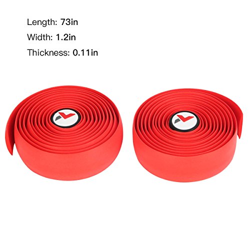 Bicycle Handlebar Tape Gel Bar Tape Wrap for Road Bikes and Cycling (Red)
