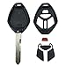 4 Buttons Uncut Keyless Entry Remote Key Fob Shell fits Mitsubishi 2006-2007 Eclipse / 2006-2007 Galant (No Chips)