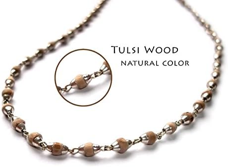 Tulsi Necklace White Beads Silver Cap Tulsi Mala Kanthi Mala Yoga Mala Holy Basil