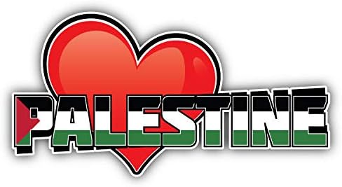 Palestine Art Heart Flag Travel Slogan Truck Car Window Bumper Sticker Decal 5"