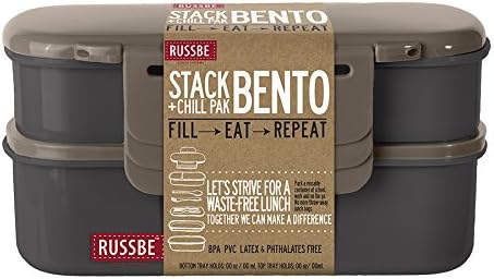 Russbe Lunch Systems, Reusable Double Stack Bento Box, 30 oz, Taupe