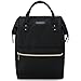 Lily & Drew Casual Travel Daypack School Backpack for Men Women and 13 Inch Laptop Computer, with Wide Doctor Style Top Opening (V4 Black Medium)