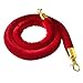 Red Velvet Stanchion Rope Crowd Control Rope Barrier with Gold Color Plated Hooks, 5 Foot