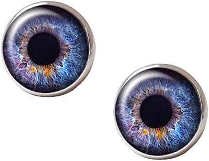 Steampunk Monster Eyes Hand Craft Eyeball Galaxy Nebula Stainless Steel Stud Earrings