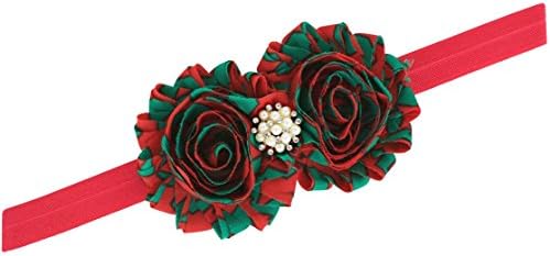 Christening Baptism Christmas Wedding Headband Infant Baby Toddler Girl Gift (Christmas Red &amp; Green)