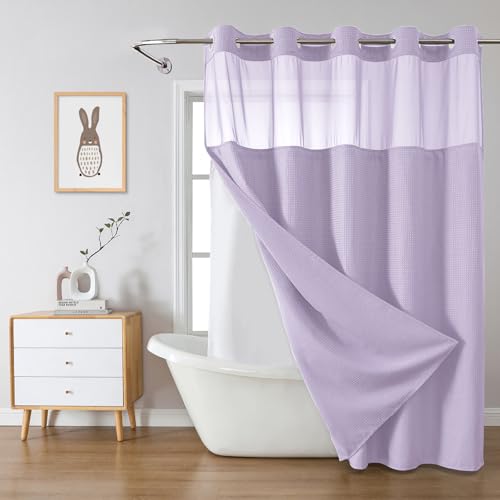 Waffle Shower Curtain Lavender