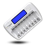 TGX 8-Bay Slot Smart Battery Charger for AA/AAA NIMH/NICD ENELOOP LCD Rechargeable Batteries
