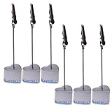 BCP Pack of 6 Silver Color Heart Base Memo Clips Place Card Holder Tabletop Photo Holders
