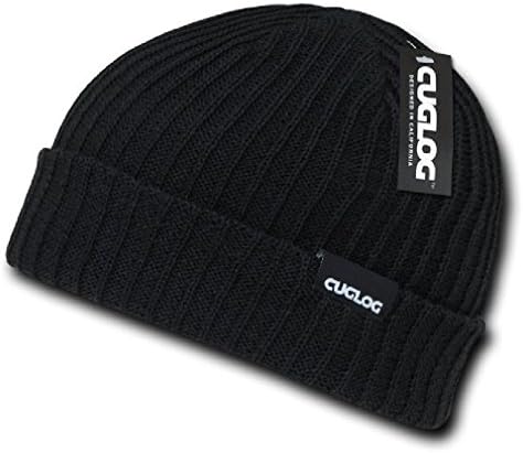 Ponce Cuglog Beanie Beanies Sailor Cuffed Cable Rib Double Knit Skull Cap Warm Winter
