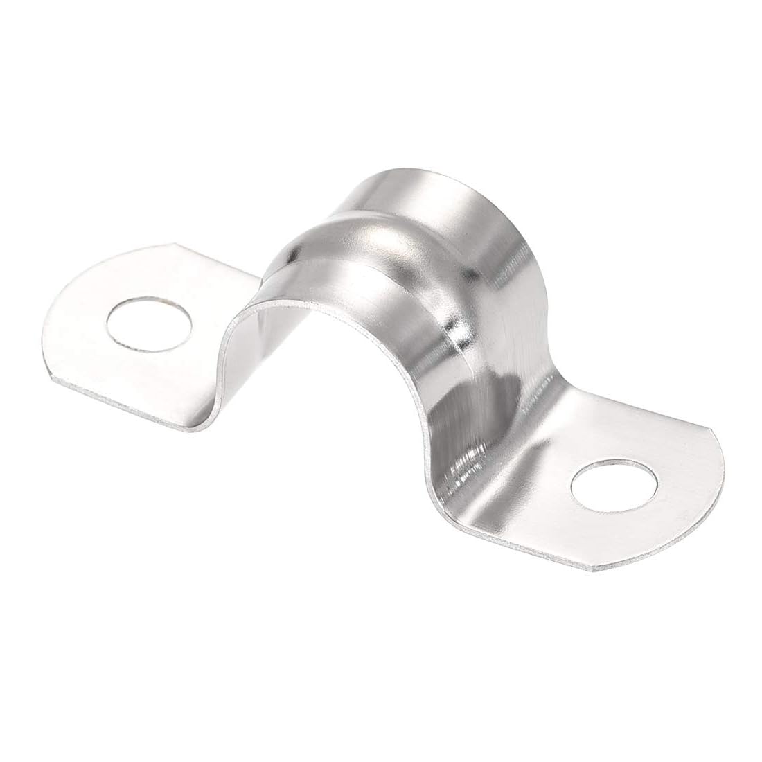 Unifizz 15mm(0.6") Rigid Pipe Strap 2 Holes U Bracket Cable Clamp, 201 Stainless Steel Tension Tube Clip Conduit Clamp Hanger 16pcs