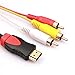 Alotm HDMI to RCA Cable, 5 Feet 1.5m HDMI Male to 3-RCA Male Connector Video Audio AV Component Adapter Extractor Jacks Cord for HDTV HDTV 1080P