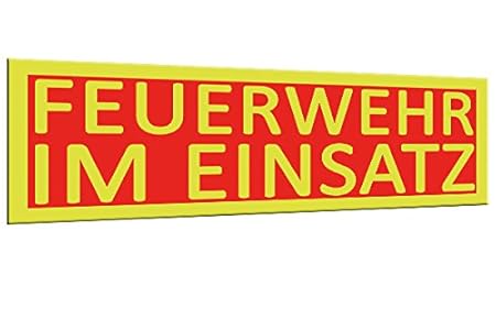 Feuerwehr im Einsatz | Magnetschild XL 30x10cm | Signalfarben | Einsatzschild | Einsatz-Magnetschild | KFZ Auto | Magnetschil
