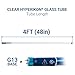 Hyperikon T8 4ft LED Hybrid Tube Light, Plug-and-Play, Instant Fit, Ballast Compatible or Single-End Powered Ballast Bypass, Fluorescent Replacement, 18W, Glass, 4000k, Clear - 6 Pack