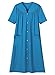 AmeriMark Women Calf-Length Snap Front Duster Bathrobe – Plush Loose-Fitting Housecoat Full Coverage Bath Robe Patch Pockets