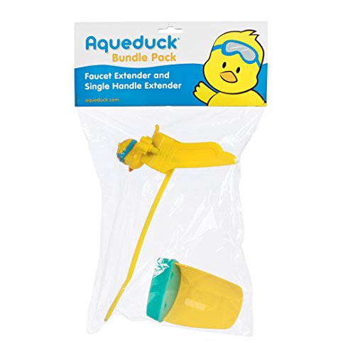 Aqueduck Faucet Handle Extender Set. Connects to Sink Handle and Faucet