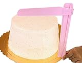 Anroll Adjustable Fondant Cake Edge Smoother Scraper Tool Plastic Butter Cream Decor (Pink)