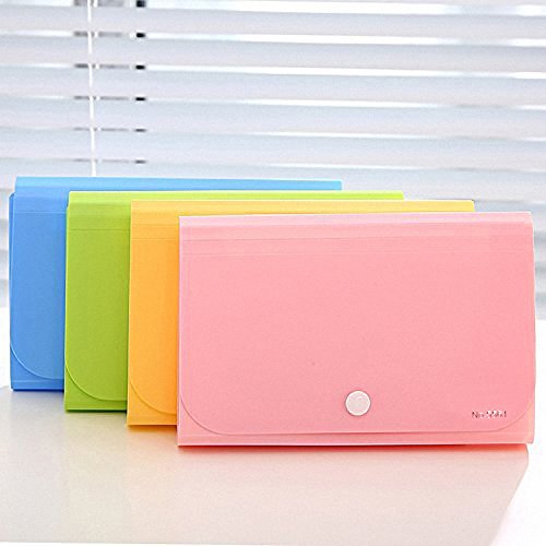 Expanding File Folder,izBuy Subdivision Accordion File Folder Mini Organizer PP Wallet for Cards,Coupons, Receipt,Tax Item or Changes,7x4.5 Inches,12 Pockets with Tabs And Snapper,Color Random (5561)