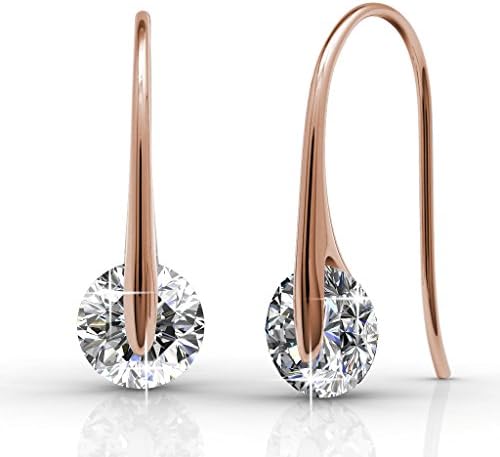 TK Beauty Platinum Plated Swarovski Crystal Silver Dangle Earring