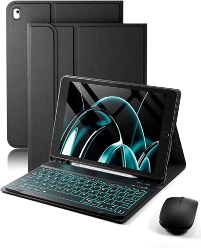 TUNKARMOR Schutzhülle für iPad 9. / 8. / 7. Generation 25,9 cm (10,2 Zoll) & iPad Air 3. Generation und iPad Pro 10,5 Zoll (26,7 cm) mit Tastatur, 7 Farben Hint