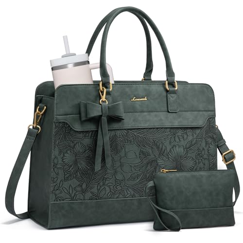LOVEVOOK Handtasche Damen Groß, 15,6 Zoll Laptoptasche Arbeitstasche Elegant Uni Tasche Schultasche Lehrertasche, PU Leder Tote Bag Aktentasche Schult