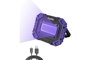 KunHe Rechargeable Black Light Portable Battery Powered Blacklight Lamp Cordless 395nm Floodlight for Night Fishing Dark Glow Party Halloween Body Painting