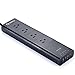 Zilu P4SU Solid 4 AC Outlets Power Strip with Surge Protector and 4-Port USB Charger (30W/6A Multi-Port Charging Station) for Home / Office (Black)