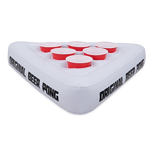 Original Party Supplies Inflatable Beer Pong Rack for Swimming Pool and Beach, 2-Pack, 6 Cup Capacity Each Side - Thumbnail 4