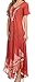 Sakkas 16601 - Ronny Lace Embroidered Cap Sleeve Tie Dye Wash Caftan Dress / Cover Up - Red / Black - OS