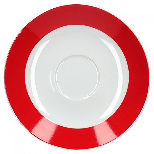 Van Well Vario hochwertiges Porzellan Geschirrset für 6 Personen für Gastro Hotel Privat I zweifarbiges Speiseservice… – Bild 8