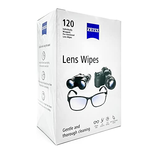 ZEISS Lens Cleaning Wipes, PreMoistened, Individually Wrapped Wipes