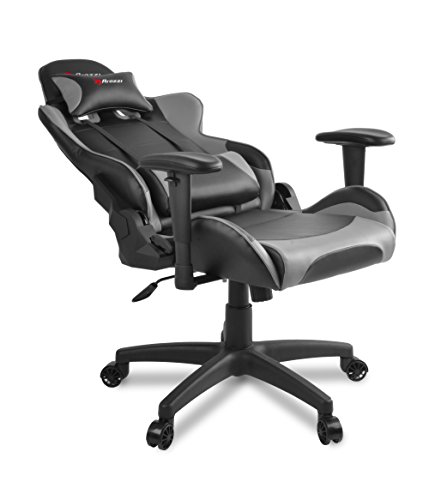Arozzi VERONA-V2 Advanced Racing Style Gaming Chair with High Backrest, Recliner, Swivel, Tilt, Rocker and Seat Height Adjustment, Lumbar and Headrest Pillows Included, Grey
