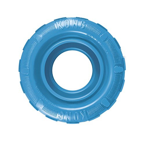 KONG - Puppy Tires - Soft Rubber Chew Toy and Treat Dispenser - For Small Puppies (Includes One Toy, Color May Vary)