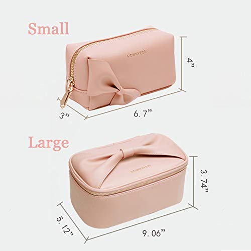 Rownyeon Makeup Bag for Women Girls Cute Portable Makeup Brushes Bag Bow-knot Cosmetic Case Toiletry Pouch Travel Kit Organizer Christmas Gift 6 Rownyeon Makeup Bag for Women Girls Cute Portable Makeup Brushes Bag Bow-knot Cosmetic Case Toiletry Pouch Travel Kit Organizer Christmas Gift