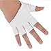 Fashion Ladies Faux PU Leather Half Finger Half Palm Gloves Mitten (White)
