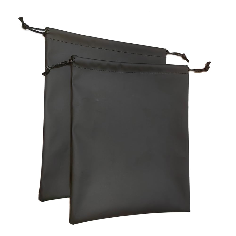 Headphone Storage Bag Headset Drawstring Pouch PU Leather Earphone Carrying Bag Waterproof 2 Pack