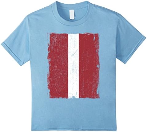 Kids Latvia Latvija Latvian Flag T-Shirt 8 Baby Blue